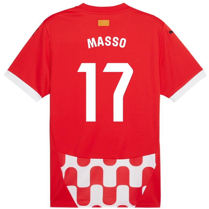 Enfant Football Maillot Ainoa Massó #17 Rouge Blanc Tenues Domicile 2024/25 Canada