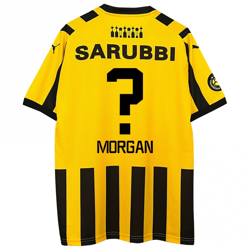 Enfant Football Maillot Kevin Morgan #0 Jaune Noir Tenues Domicile 2024/25 Canada