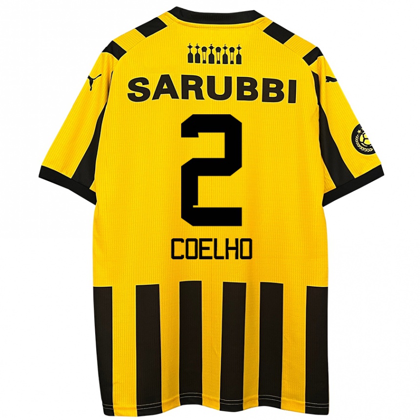 Enfant Football Maillot Léo Coelho #2 Jaune Noir Tenues Domicile 2024/25 Canada