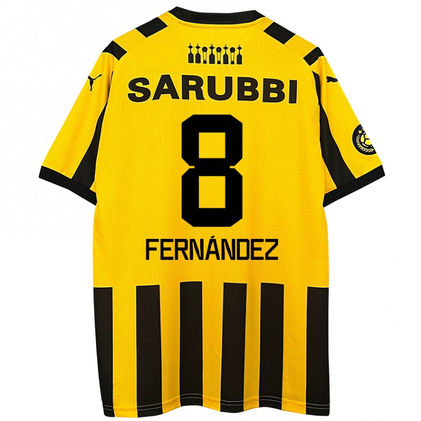 Enfant Football Maillot Leonardo Fernández #8 Jaune Noir Tenues Domicile 2024/25 Canada