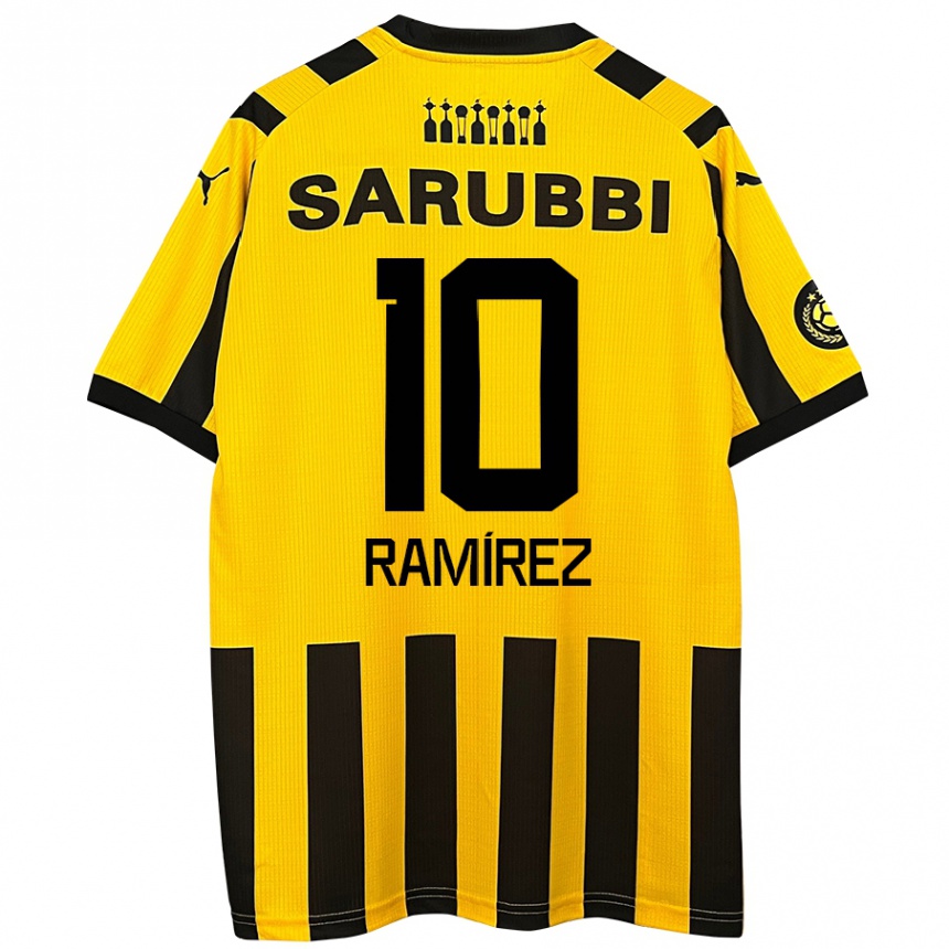 Enfant Football Maillot Gastón Ramírez #10 Jaune Noir Tenues Domicile 2024/25 Canada