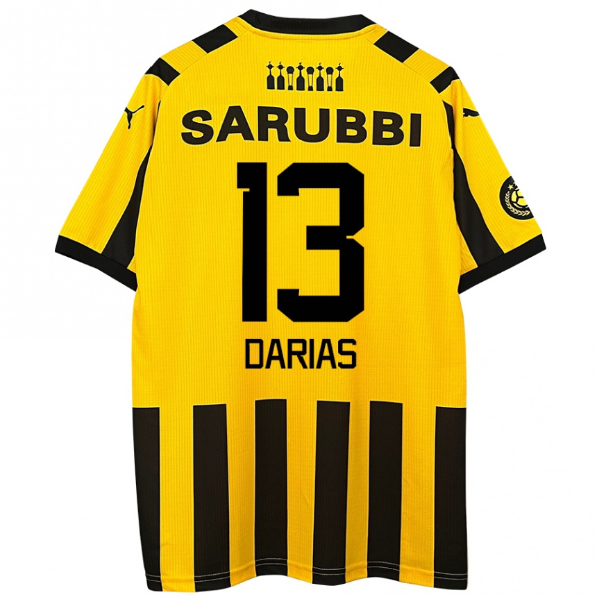 Kids Football Eduardo Darias #13 Yellow Black Home Jersey 2024/25 T-Shirt Canada