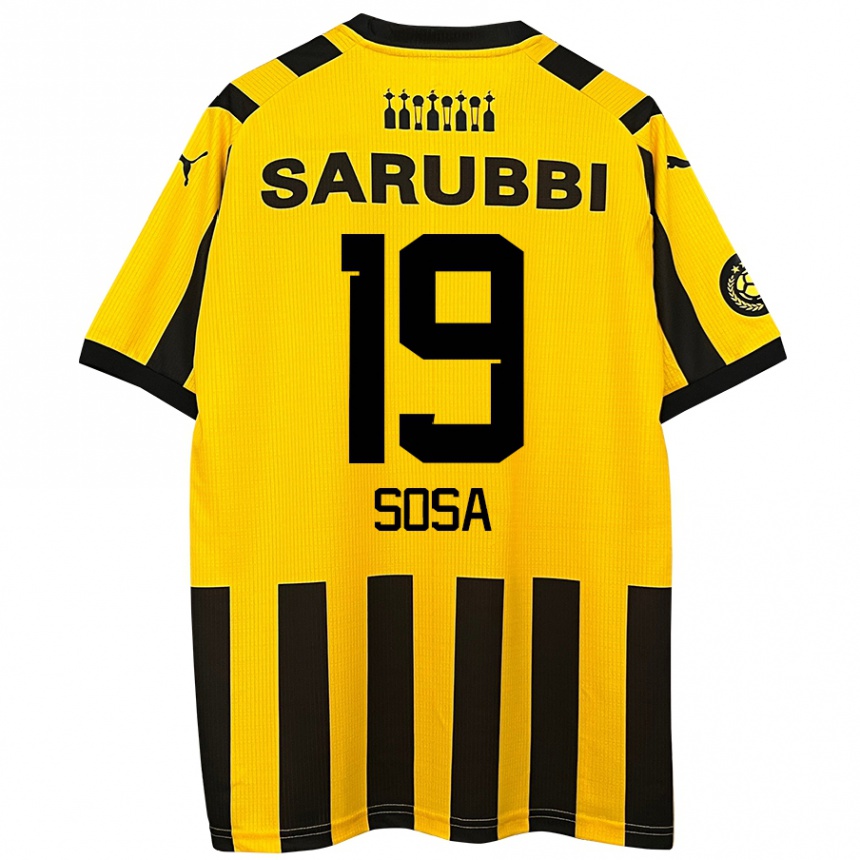 Kids Football Diego Sosa #19 Yellow Black Home Jersey 2024/25 T-Shirt Canada