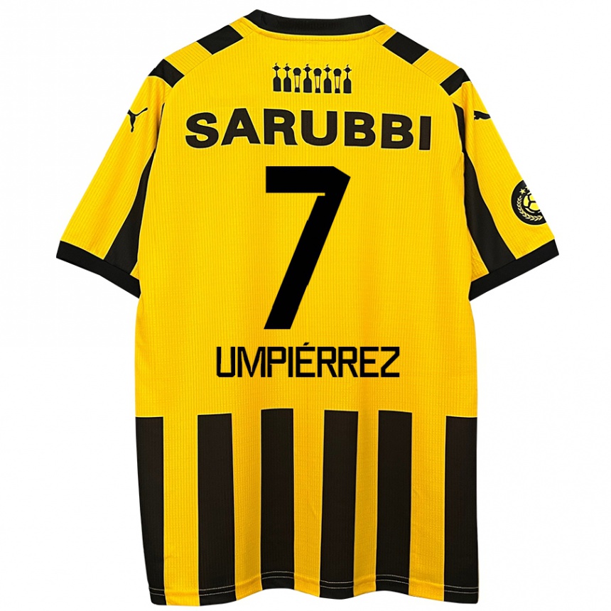 Kids Football Leandro Umpiérrez #7 Yellow Black Home Jersey 2024/25 T-Shirt Canada