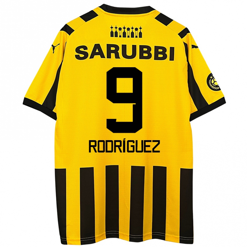 Kids Football Agustín Rodríguez #9 Yellow Black Home Jersey 2024/25 T-Shirt Canada