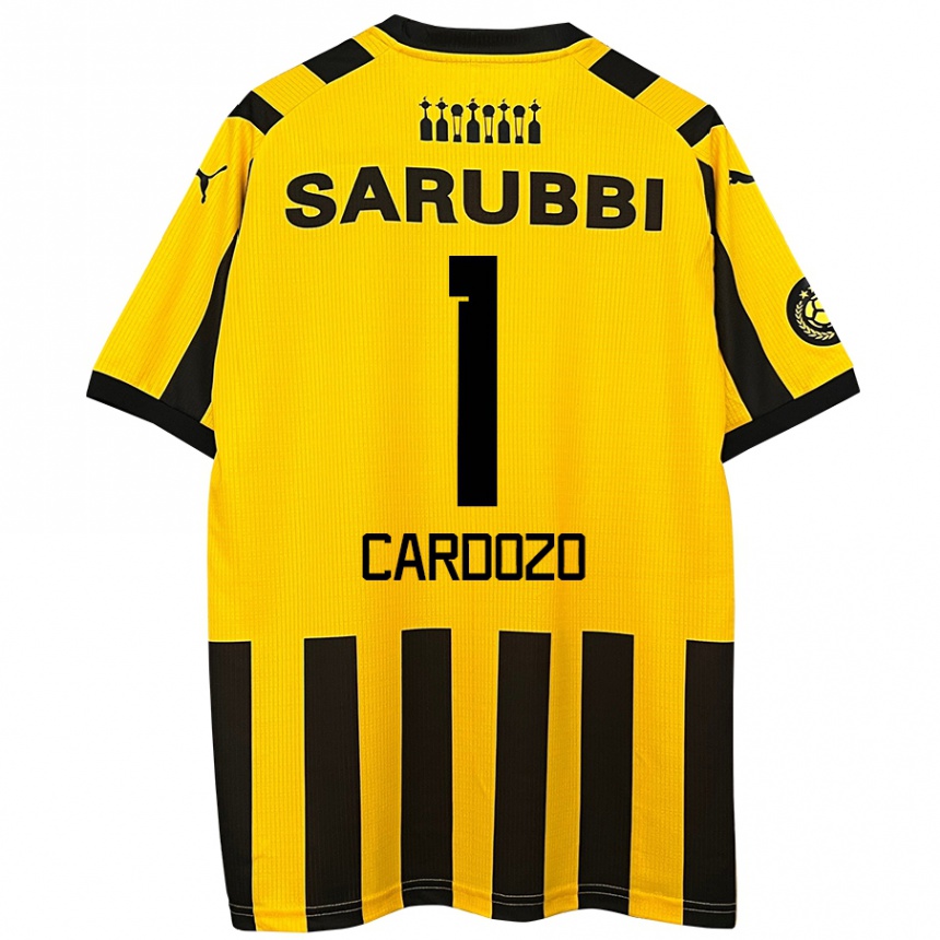 Kids Football Thiago Cardozo #1 Yellow Black Home Jersey 2024/25 T-Shirt Canada