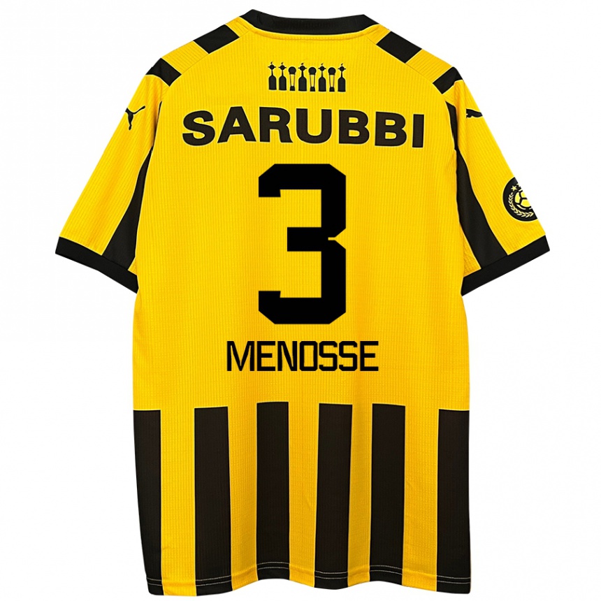 Enfant Football Maillot Hernán Menosse #3 Jaune Noir Tenues Domicile 2024/25 Canada