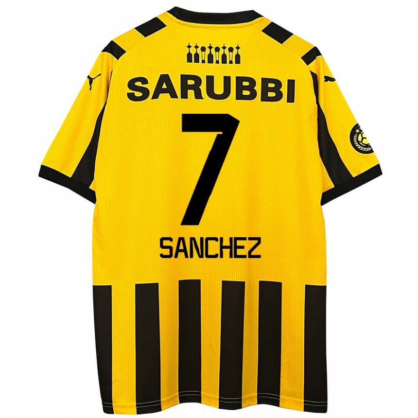 Enfant Football Maillot Carlos Sánchez #7 Jaune Noir Tenues Domicile 2024/25 Canada