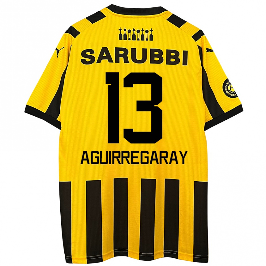 Kids Football Matías Aguirregaray #13 Yellow Black Home Jersey 2024/25 T-Shirt Canada