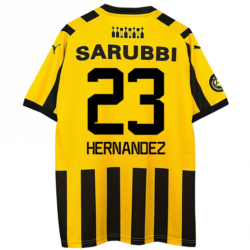 Enfant Football Maillot Abel Hernández #23 Jaune Noir Tenues Domicile 2024/25 Canada