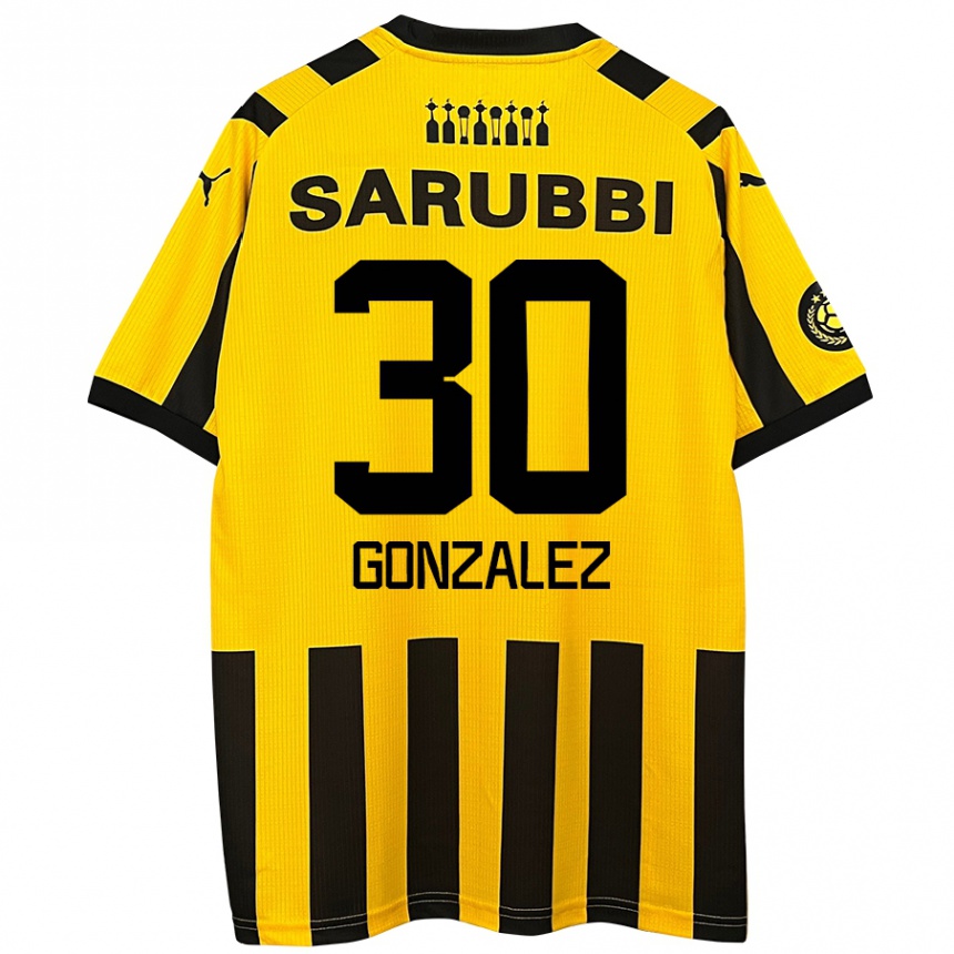 Enfant Football Maillot Ángel González #30 Jaune Noir Tenues Domicile 2024/25 Canada