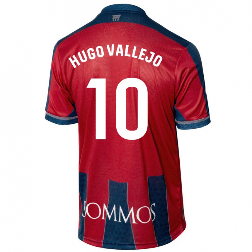 Kids Football Hugo Vallejo #10 Red Blue Home Jersey 2024/25 T-Shirt Canada