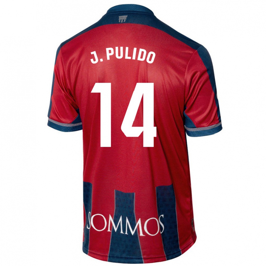 Kids Football Jorge Pulido #14 Red Blue Home Jersey 2024/25 T-Shirt Canada