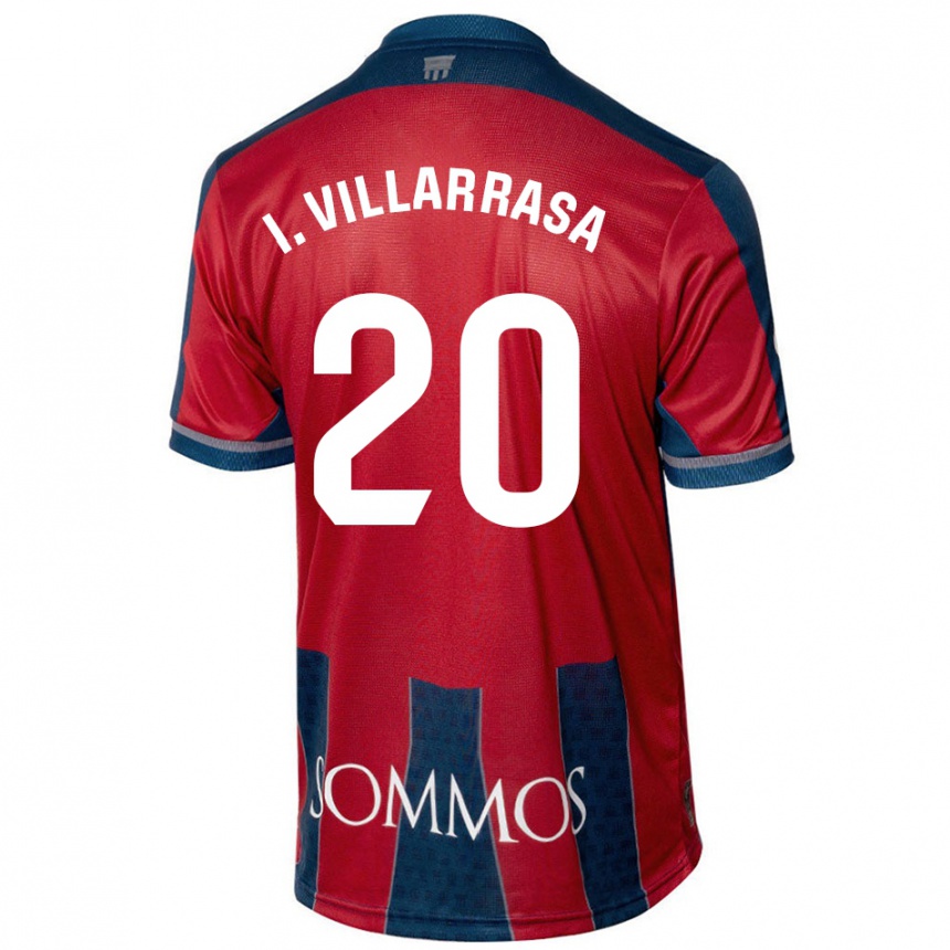 Enfant Football Maillot Ignasi Vilarrasa #20 Rouge Bleu Tenues Domicile 2024/25 Canada