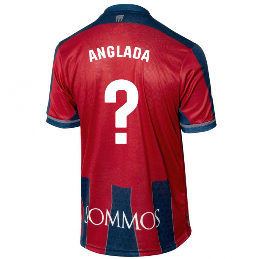 Kids Football Hugo Anglada #0 Red Blue Home Jersey 2024/25 T-Shirt Canada