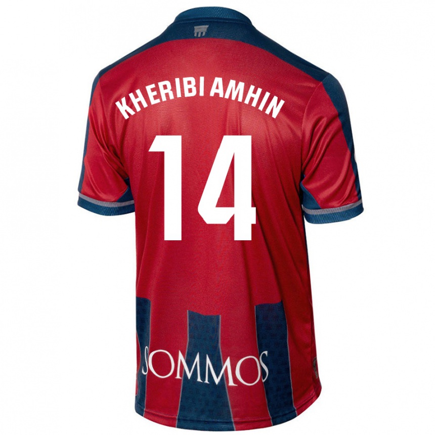 Kids Football Nabil Kheribi Amhin #14 Red Blue Home Jersey 2024/25 T-Shirt Canada