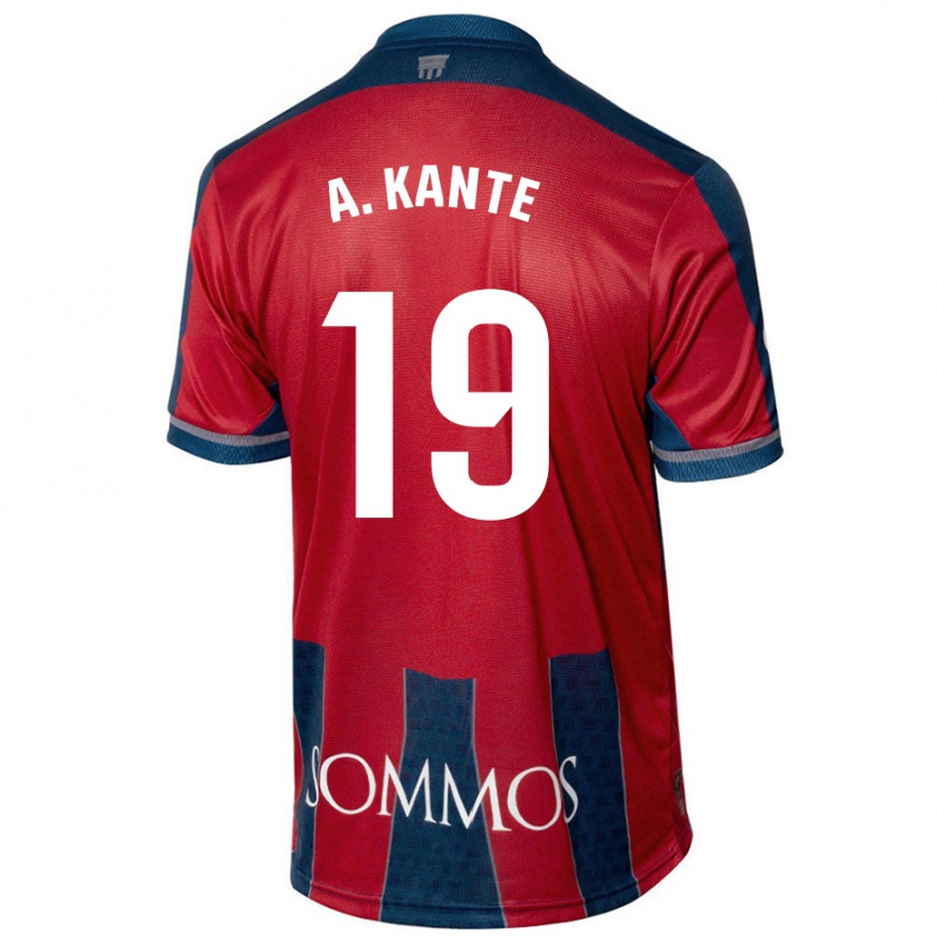 Enfant Football Maillot Abou Kanté #19 Rouge Bleu Tenues Domicile 2024/25 Canada