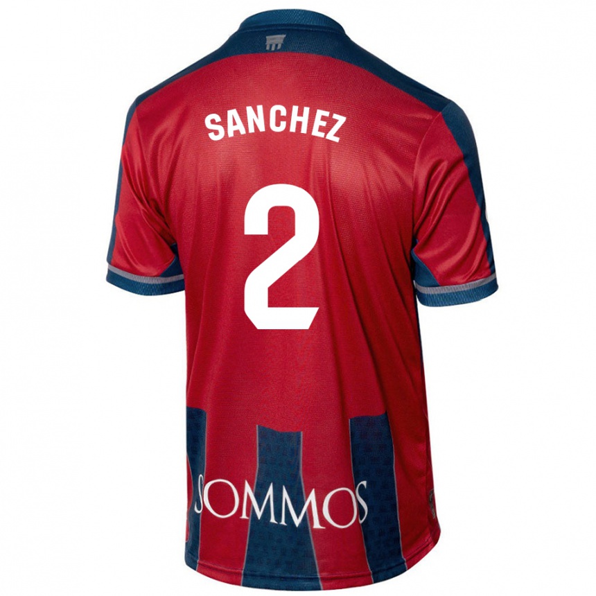 Enfant Football Maillot Paz Sánchez #2 Rouge Bleu Tenues Domicile 2024/25 Canada