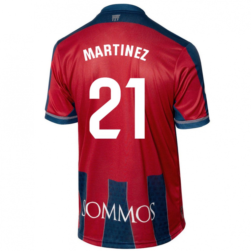 Enfant Football Maillot Alejandra Martínez #21 Rouge Bleu Tenues Domicile 2024/25 Canada