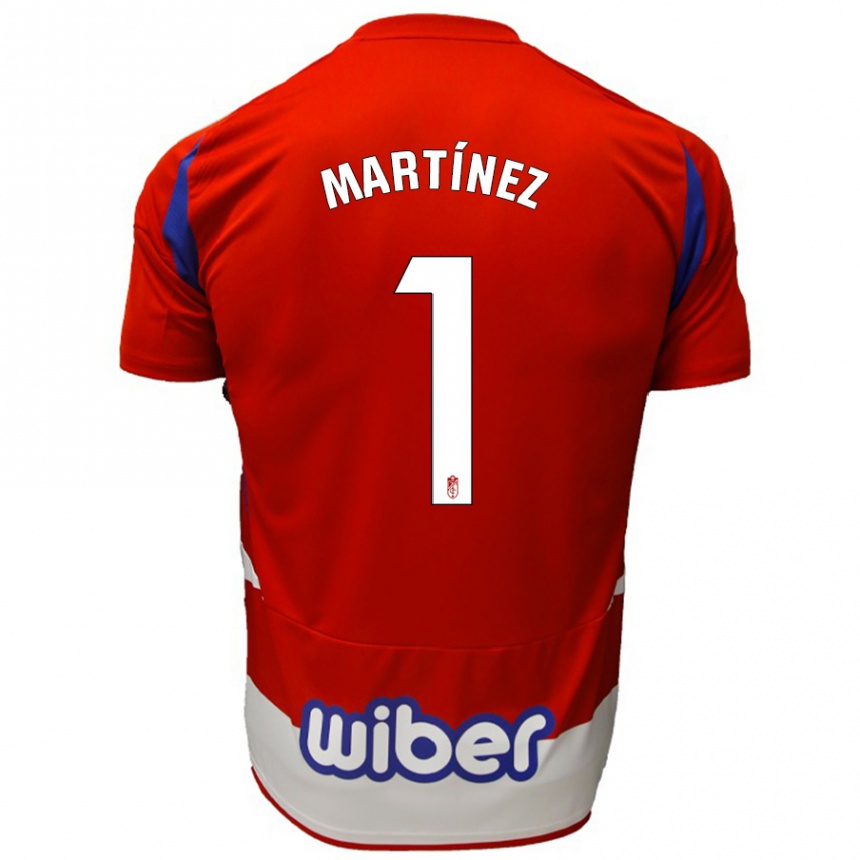 Kids Football Marc Martínez #1 Red White Blue Home Jersey 2024/25 T-Shirt Canada