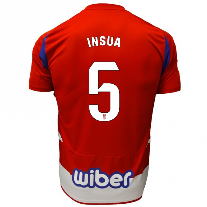 Kids Football Pablo Insua #5 Red White Blue Home Jersey 2024/25 T-Shirt Canada