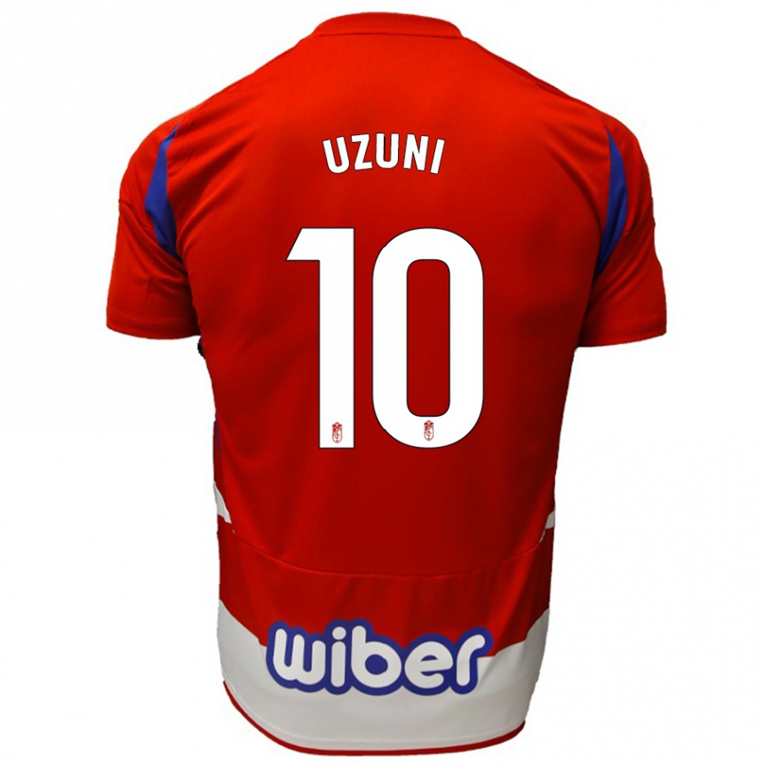 Enfant Football Maillot Myrto Uzuni #10 Rouge Blanc Bleu Tenues Domicile 2024/25 Canada