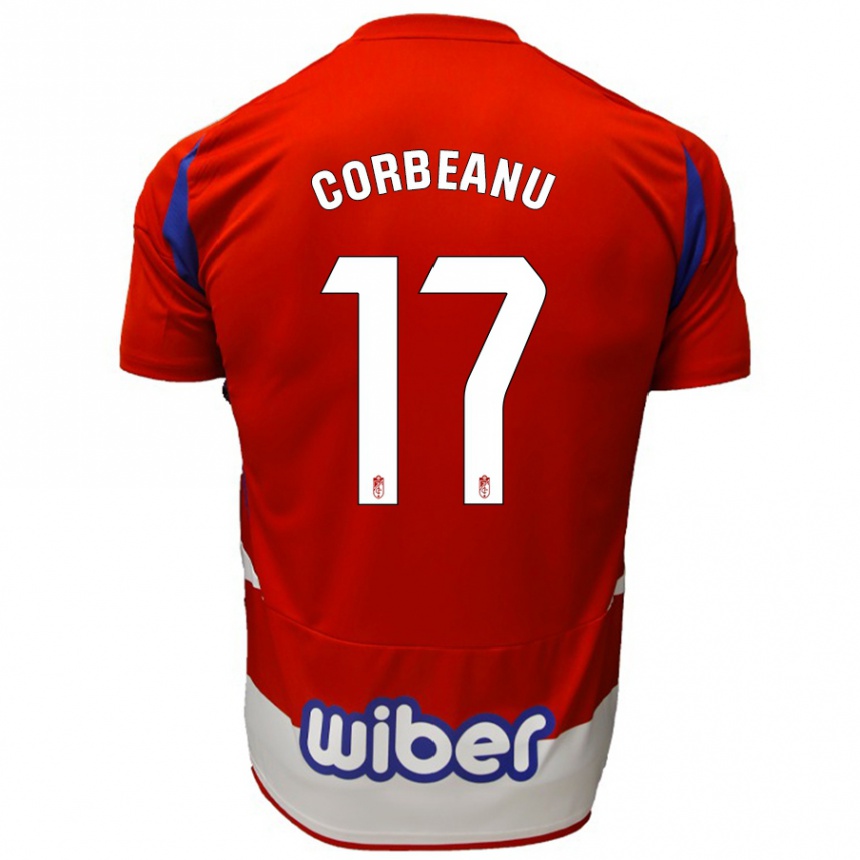 Enfant Football Maillot Theo Corbeanu #17 Rouge Blanc Bleu Tenues Domicile 2024/25 Canada