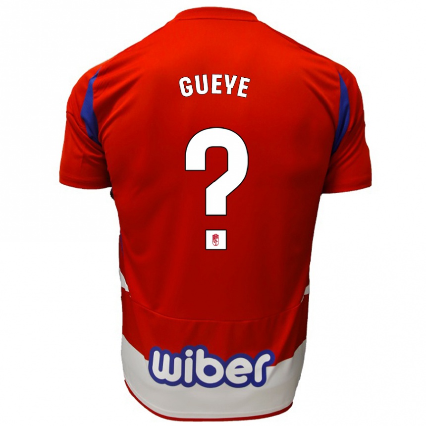 Enfant Football Maillot David Gueye #0 Rouge Blanc Bleu Tenues Domicile 2024/25 Canada