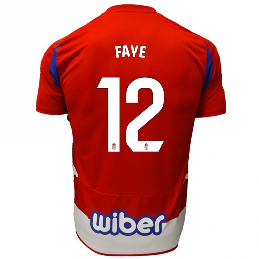 Enfant Football Maillot Serigne Faye #12 Rouge Blanc Bleu Tenues Domicile 2024/25 Canada