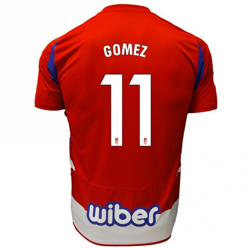 Enfant Football Maillot Andrea Gómez #11 Rouge Blanc Bleu Tenues Domicile 2024/25 Canada