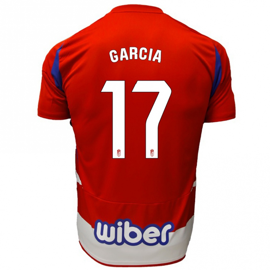 Kids Football Naima García #17 Red White Blue Home Jersey 2024/25 T-Shirt Canada