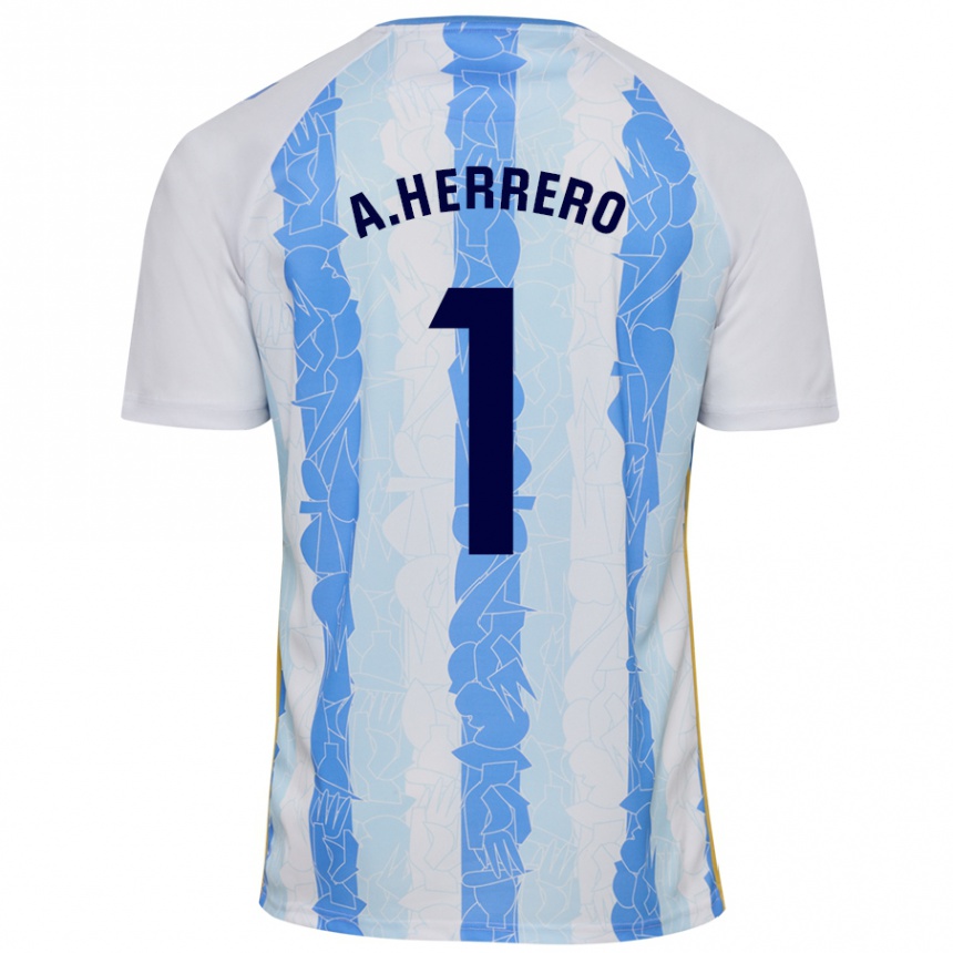 Enfant Football Maillot Alfonso Herrero #1 Blanc Bleu Tenues Domicile 2024/25 Canada