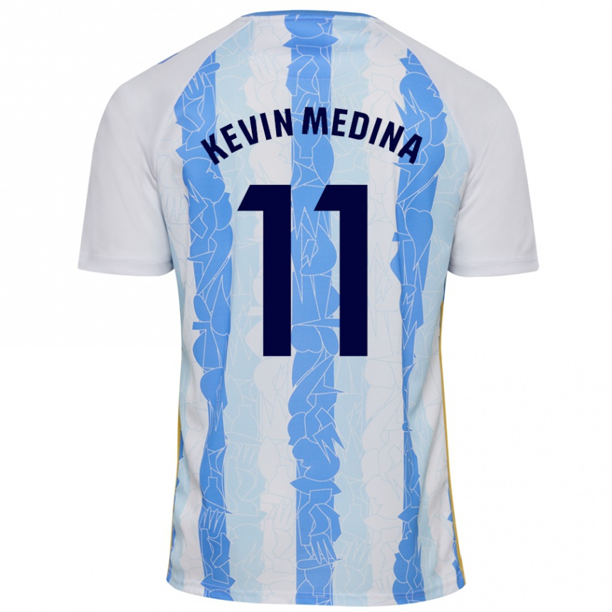 Enfant Football Maillot Kevin Medina #11 Blanc Bleu Tenues Domicile 2024/25 Canada