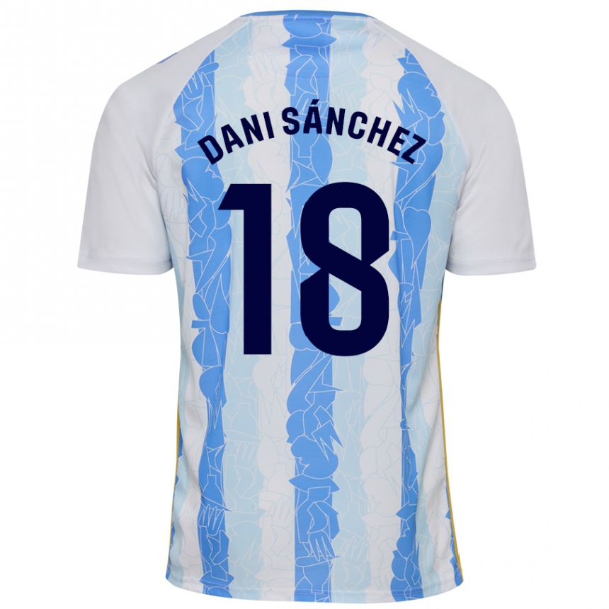 Kids Football Dani Sánchez #18 White Blue Home Jersey 2024/25 T-Shirt Canada