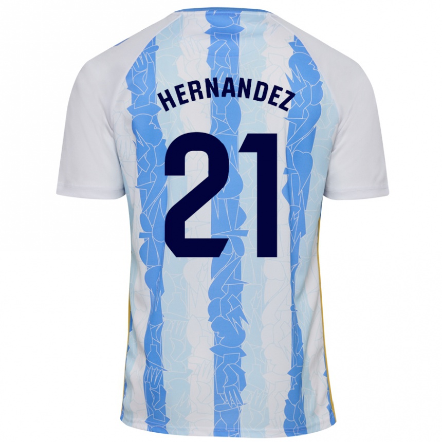 Enfant Football Maillot Juan Hernández #21 Blanc Bleu Tenues Domicile 2024/25 Canada