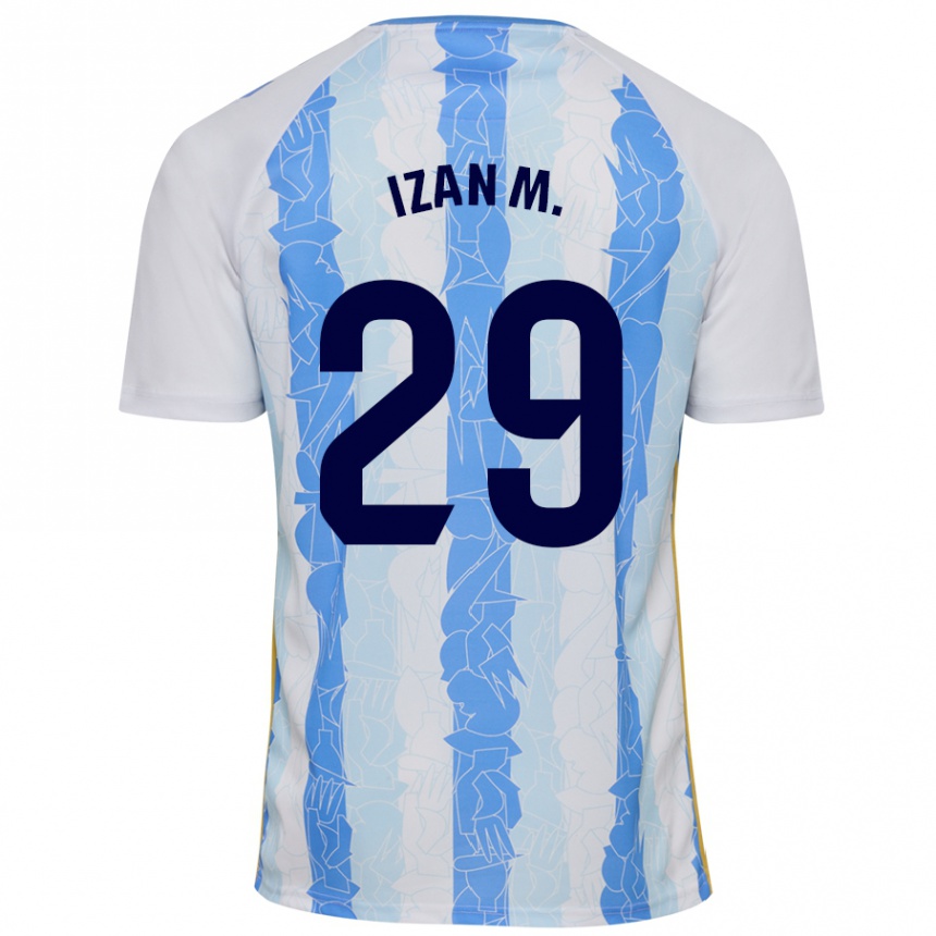 Kids Football Izan Merino #29 White Blue Home Jersey 2024/25 T-Shirt Canada