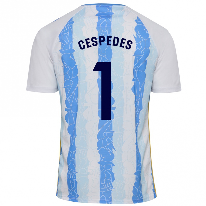 Kids Football Andrés Céspedes #1 White Blue Home Jersey 2024/25 T-Shirt Canada