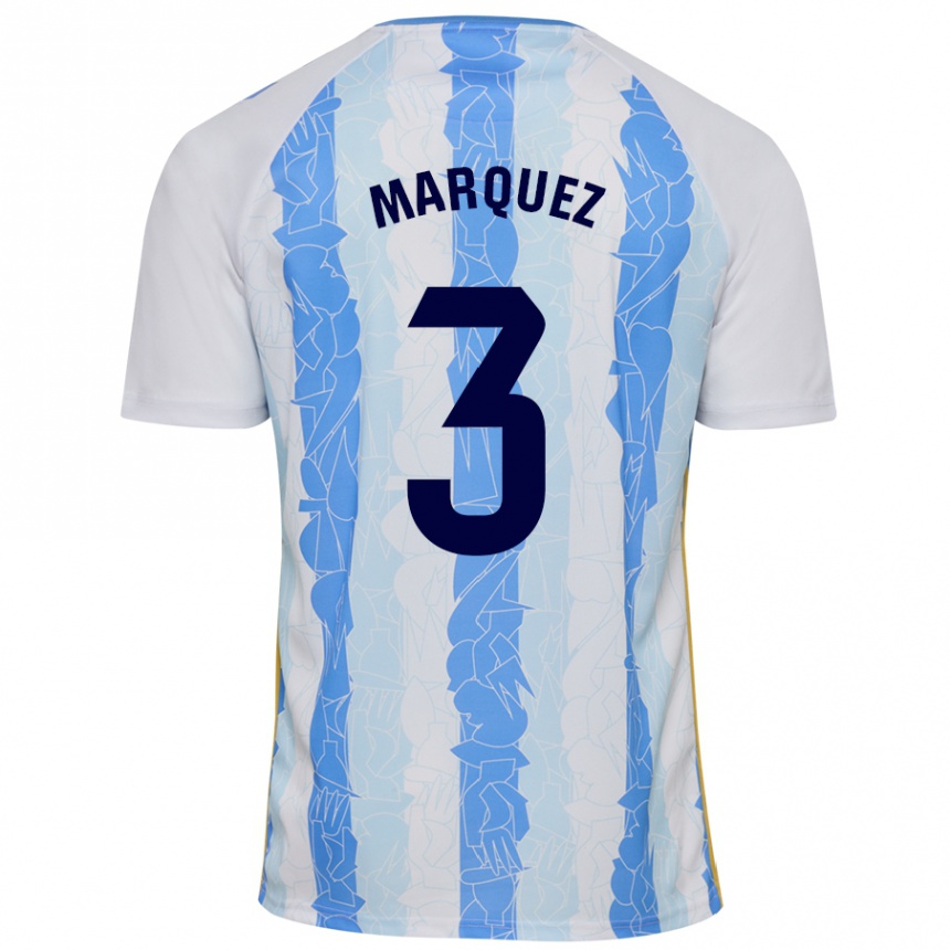 Enfant Football Maillot David Márquez #3 Blanc Bleu Tenues Domicile 2024/25 Canada