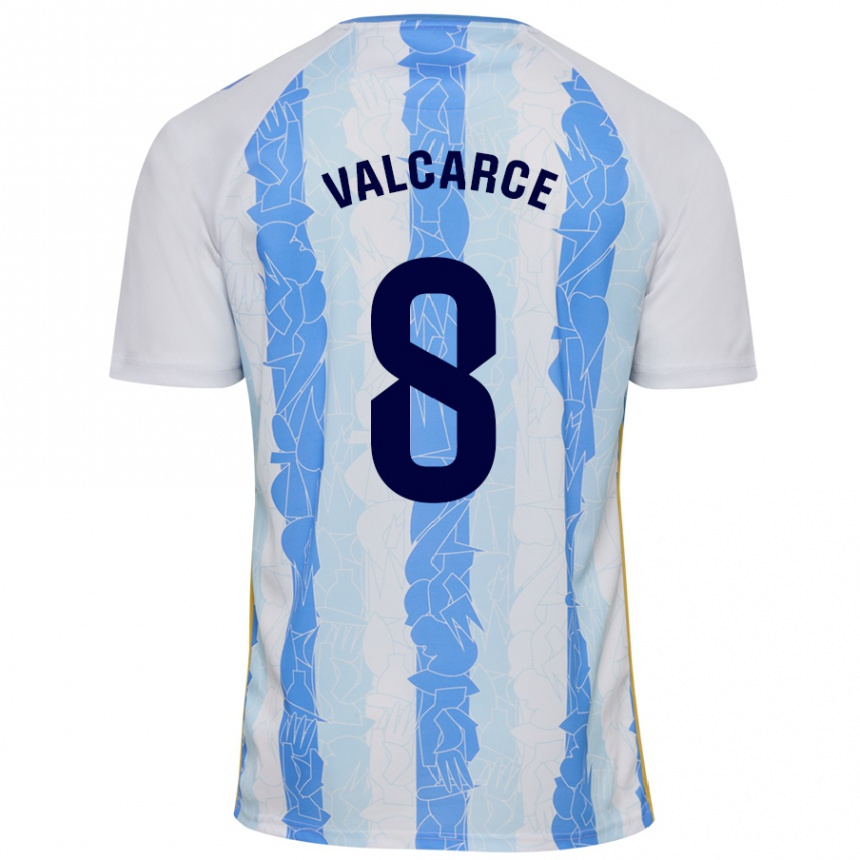 Enfant Football Maillot Alejandro Valcarce #8 Blanc Bleu Tenues Domicile 2024/25 Canada