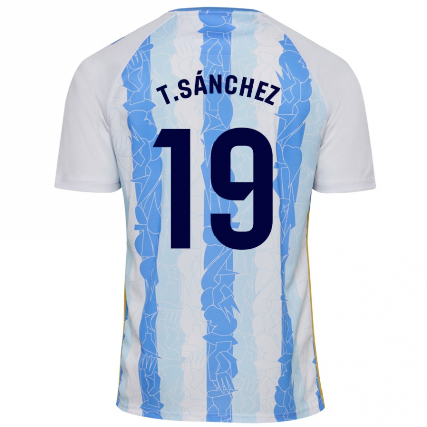 Kids Football Toni Sánchez #19 White Blue Home Jersey 2024/25 T-Shirt Canada