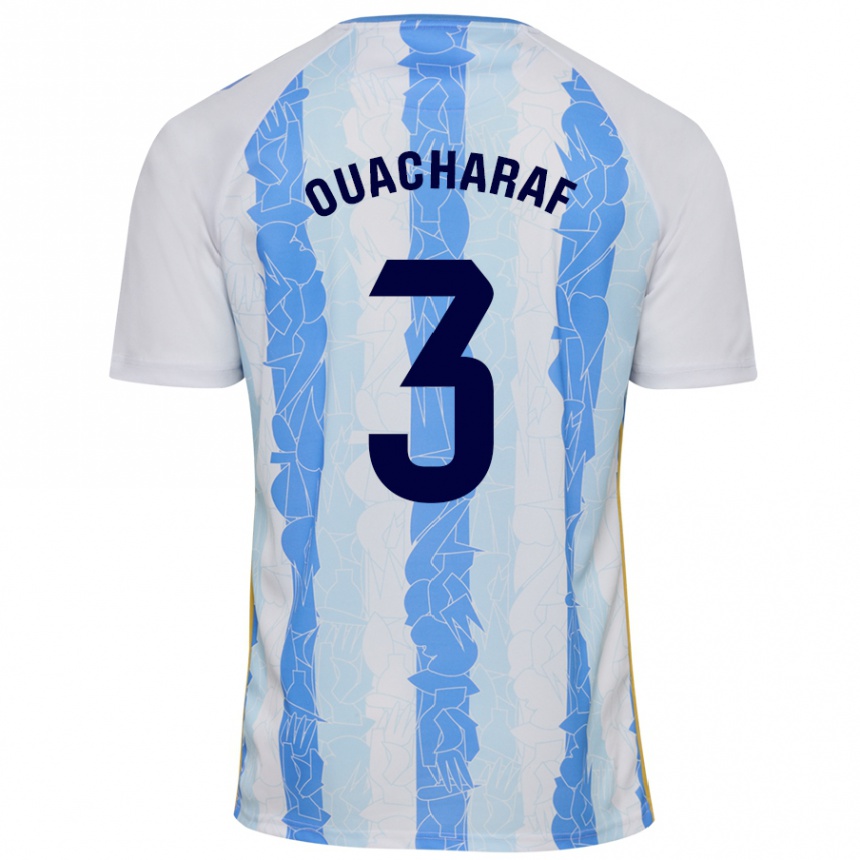 Enfant Football Maillot Bilal Ouacharaf #3 Blanc Bleu Tenues Domicile 2024/25 Canada