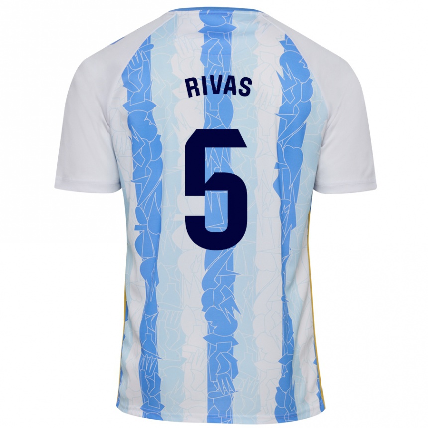 Enfant Football Maillot Juande Rivas #5 Blanc Bleu Tenues Domicile 2024/25 Canada