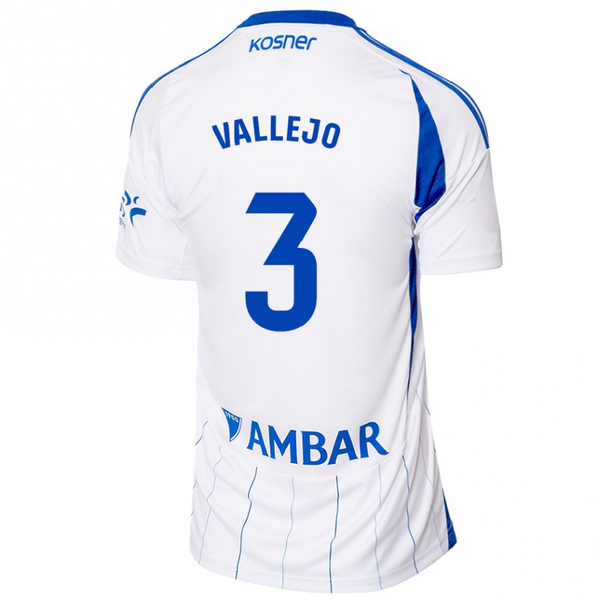 Kids Football Jaime Vallejo #3 Red White Home Jersey 2024/25 T-Shirt Canada