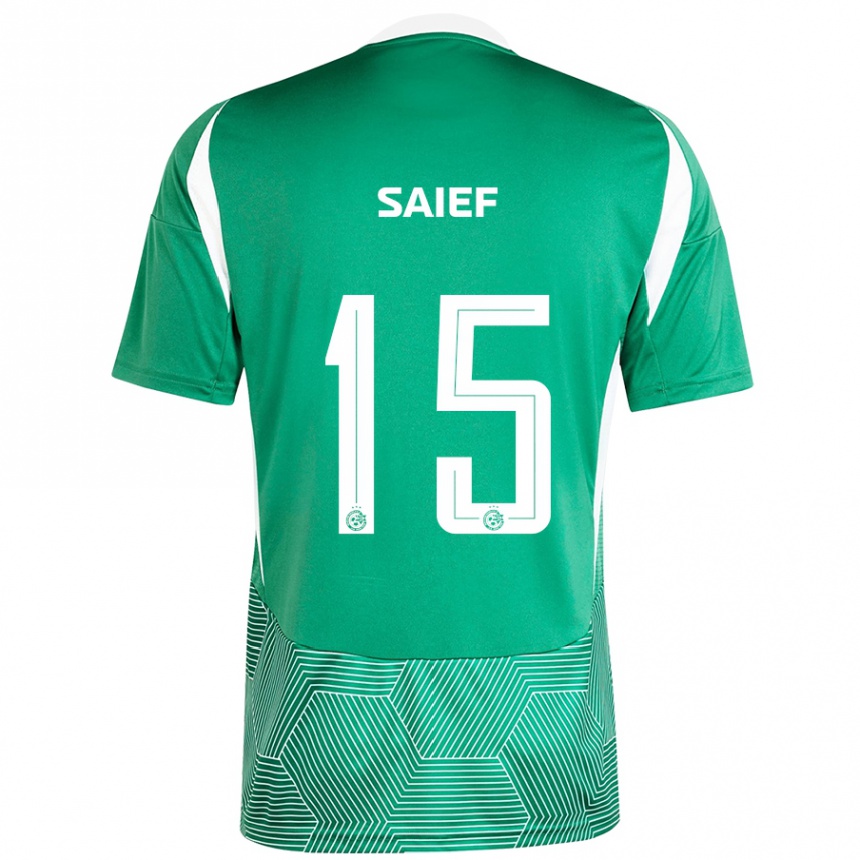 Kids Football Kenny Saief #15 Green White Home Jersey 2024/25 T-Shirt Canada