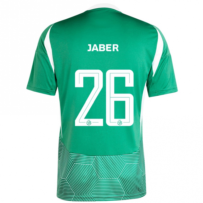 Enfant Football Maillot Mahmoud Jaber #26 Vert Blanc Tenues Domicile 2024/25 Canada