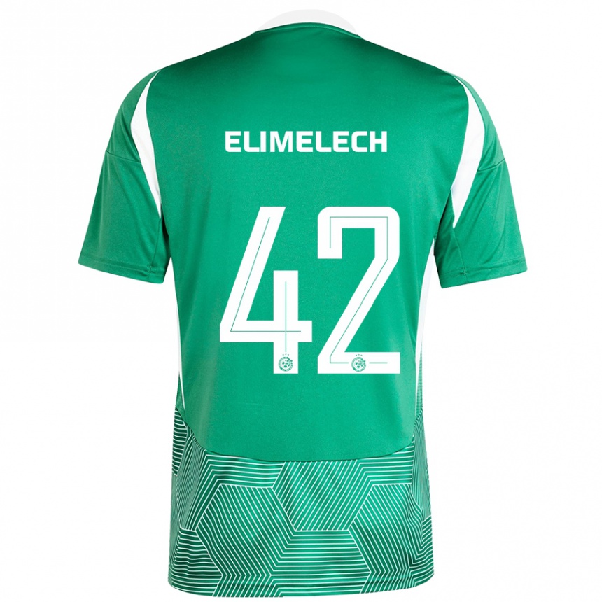 Kids Football Roey Elimelech #42 Green White Home Jersey 2024/25 T-Shirt Canada