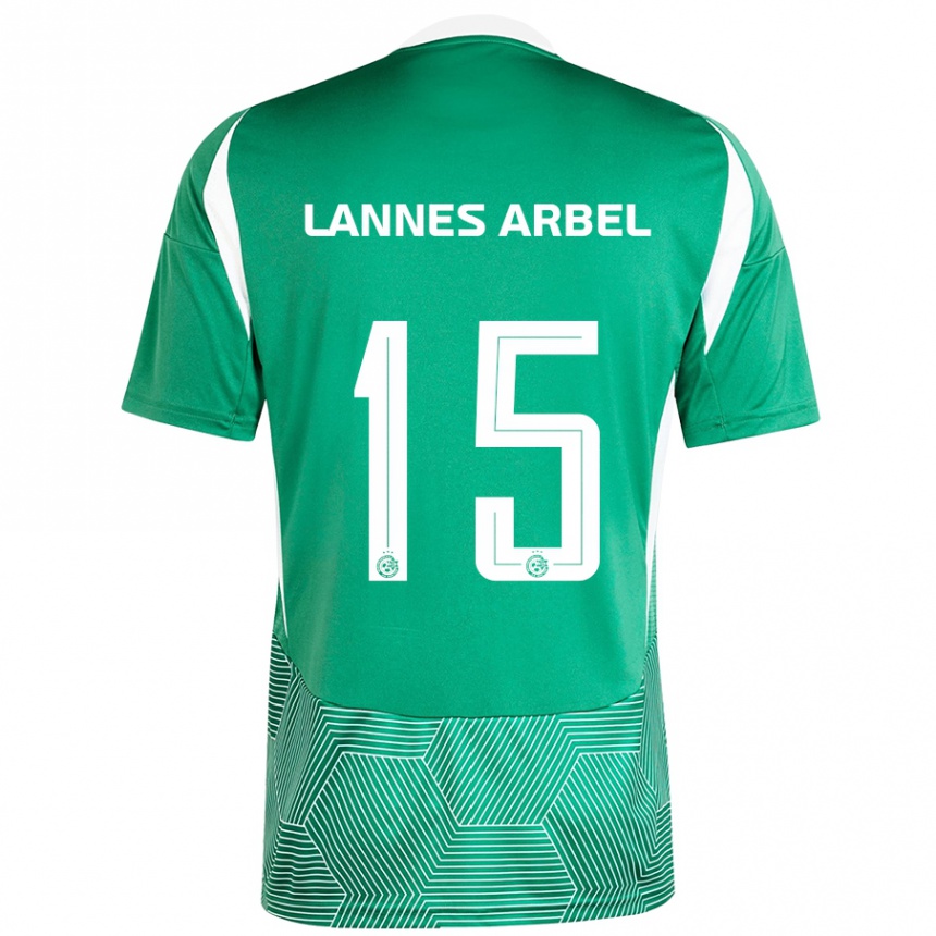 Enfant Football Maillot Tomer Lannes Arbel #15 Vert Blanc Tenues Domicile 2024/25 Canada