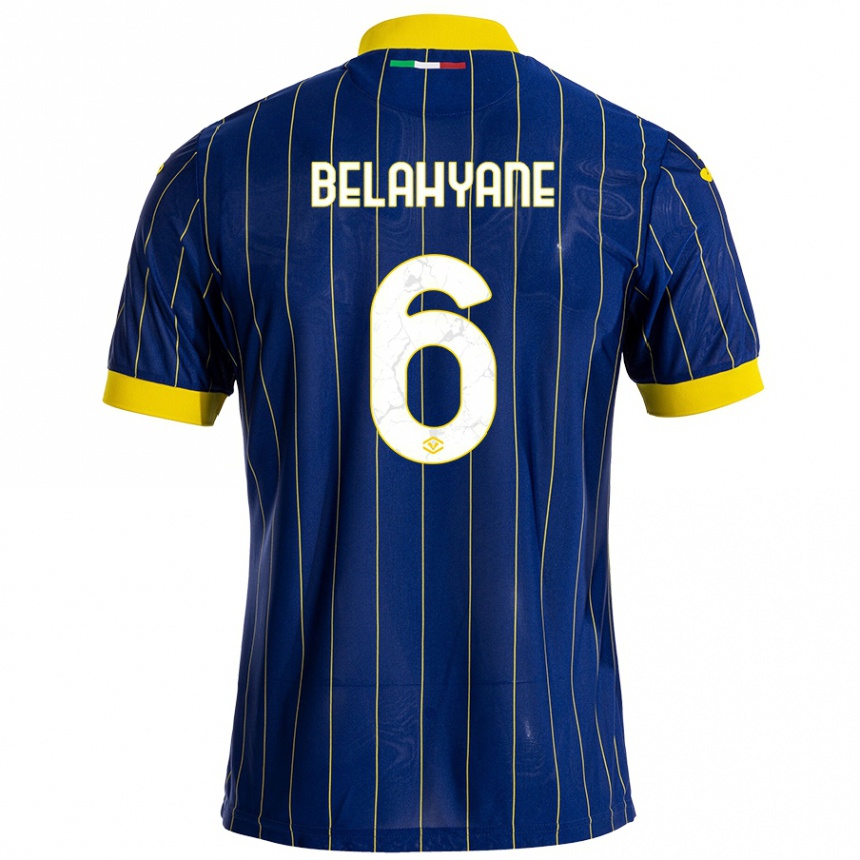 Enfant Football Maillot Reda Belahyane #6 Bleu Jaune Tenues Domicile 2024/25 Canada