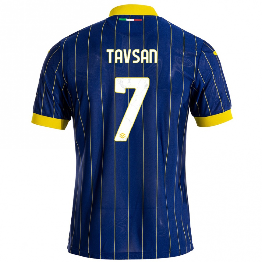 Kids Football Elayis Tavsan #7 Blue Yellow Home Jersey 2024/25 T-Shirt Canada