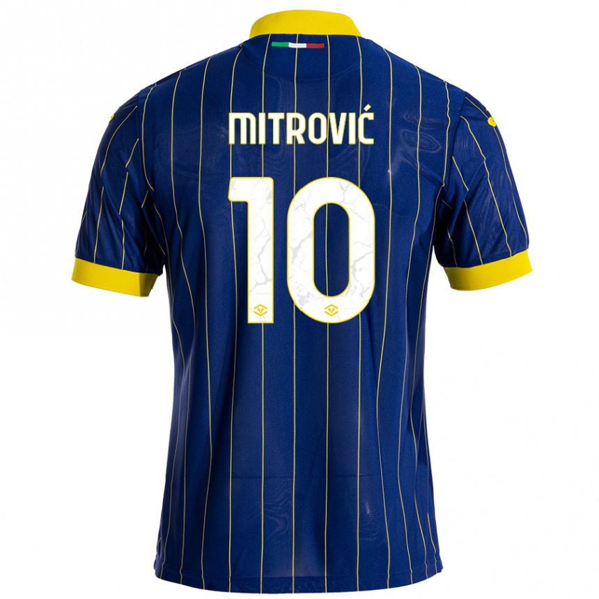 Enfant Football Maillot Stefan Mitrović #10 Bleu Jaune Tenues Domicile 2024/25 Canada